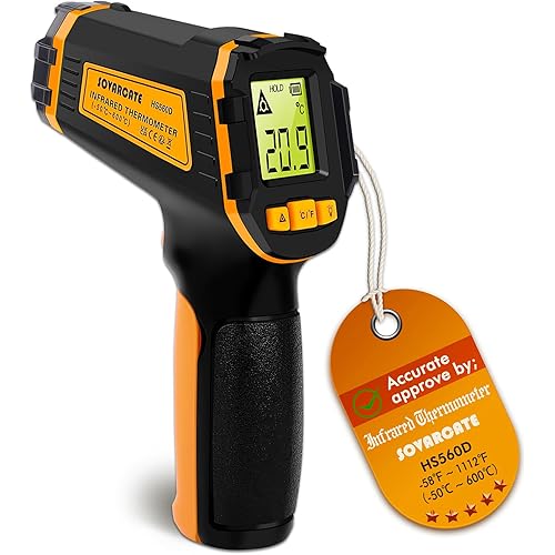 Infrared Thermometer Digital Temperature Gun Laser Meat Thermometer for Cooking, Food, Pizza Ovens, Grilling, Engine, Candy, 