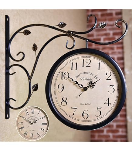 Amazon.co.jp: 【壁掛両面時計】ステーションクロック[ウォール