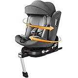Jovikids チャイルドシート ISOFIX、 360°回転式 i-Size R129適合 新生児ベビーシート、0か月~12歳頃ジュニアシートとキャノピー、ロングユースコンパクト、調整可能なライ角