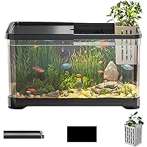 Amazon | 水槽、水族館スターターキット、金魚水槽、バスケット