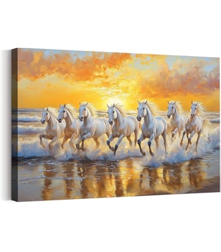 Amazon.co.jp: ZENDA 馬の肖像画 馬 油絵 キャンバス 壁アート