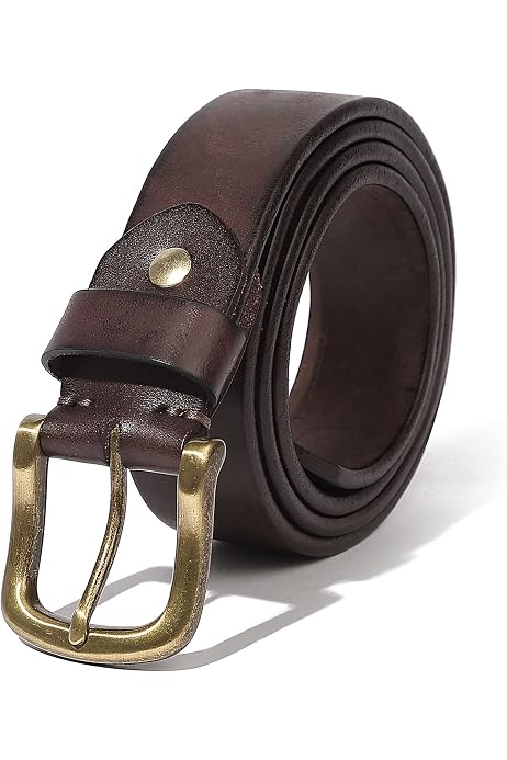 Mens Leather Belt Solid Real Leather 