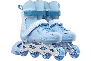 インラインスケート ローラースケート 子供 ジュニア用 サイズ調整可能 ブレーキ付き 女の子 男の子 キッズ 初心者向け ローラースケート 発光 静音 通気 安全 耐久 男女兼用 こども 贈り物 誕生日 プレゼント 1825.5cm