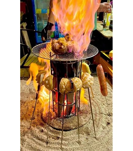 Amazon.co.jp: 原始焼き 串焼き 魚焼き 囲炉裏 4L ろばた 炭金枠