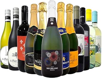 ワインセット スパークリングワイン、赤ワイン、白ワインのミックス12本セット イタリア フランス 有名ワインセット 京橋ワイン
