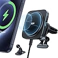 ESR HaloLock車載磁気ワイヤレス充電器 MagSafe対応 急速充電 15W magsafe 車載 磁気吸着 自動位置調節 スマホスタンド 車載スマホホルダー iPhone15/15Plus/15Pro/15Pro Max/iPhone14