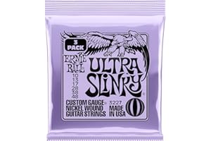 Ernie Ball Ultra Slinky Nickel Wound Electric Guitar Strings 3-pack, 10-48 Gauge (P03227)