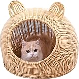 life_mart 【 丸洗い OK！ 】 キャットハウス ドーム型猫ハウス 猫ベッド 猫ちぐら 猫 ハウス 籠 ちぐら 猫用 キャットハウス 猫ハウス ベッド おしゃれ 大型 (ドーム型)