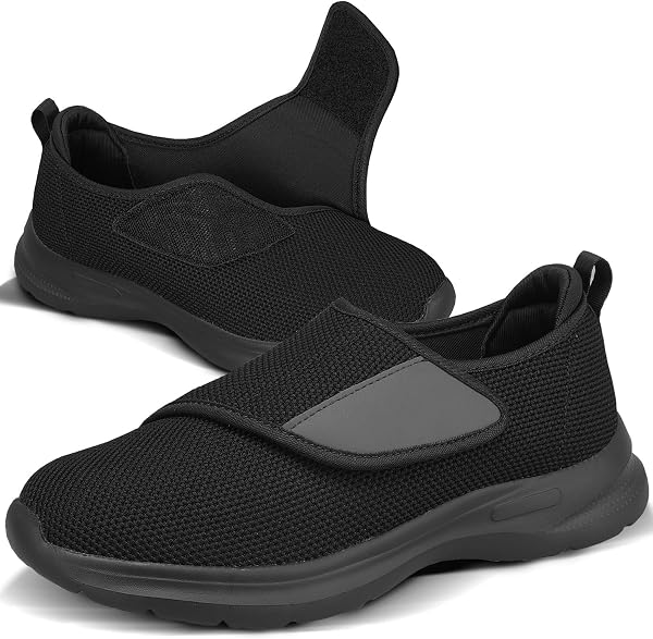 JFbaha Nursing Shoes, Men's, Ultra Lightweight, Reflective Material, Rehabilitation Shoes, Breathable, Nursing Shoes, Gentlemen's Nursing Shoes, Fall Prevention, Wide, 4E, Nursing Sneakers, Shoes - 1