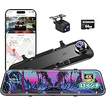 Amazon.co.jp: ドライブレコーダー ミラー型 4K【2026革新&13インチIPS