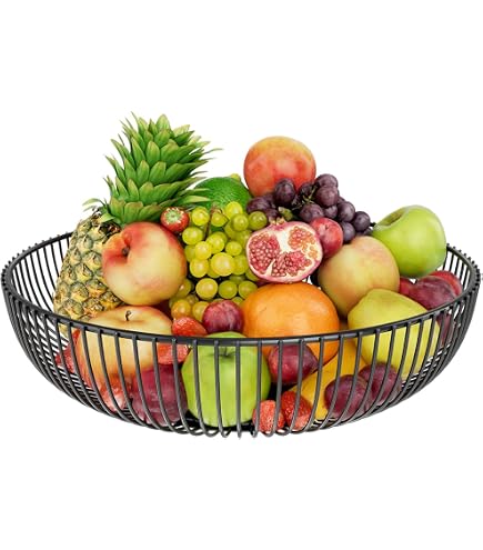 TOPBATHY Collapsible Stainless Steel Rotating Fruit Basket - 42x42x23cm, Decorative Bowl For Kitchen, Living Room, Party - View #11