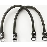 [f-min] 頑丈 かばん 持ち手 (本革) 38cm 50cm 60cm２層レザー 黒 着脱可能 (ブラック) (50cm)