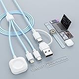 【2025新設計】充電ケーブル 3in2 充電コード iPhone アップルウォッチ 同時充電 3A急速充電 超高耐久 USB Type C/i-Phone/Apple Watch 充電ケーブル アップルウォッチ 充電器 Apple Watchシリーズ10/9/8/7/6/5/4/3/2/1/SE/Ultra, iPhone Android タイプC 各種対応 - 1.8M