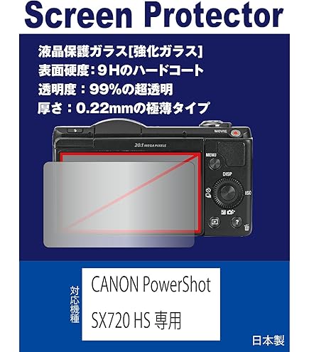 Amazon | CANON PowerShot SX720 HS 用 互換品 保護フィルム