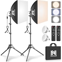 LIGHT CRAFICA スタジオ照明機材セット　キャリングバック付 Amazon | NiceVeedi 2パック写真撮影ソフトボックス 40x40cmライト