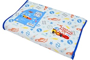 MORIPiLO モリピロ ディズニー カーズ 低反発 枕 35cm x 25cm x 5cm ブルー 公式 キャラクター グッズ Disney カバー付 マイクロファイバー クッション 子供枕 こども まくら マスコット ぬいぐるみ