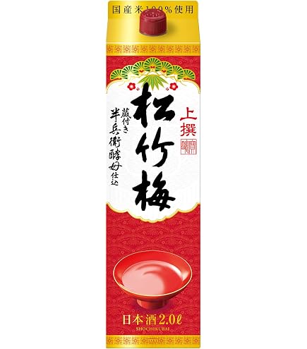 Amazon.co.jp: 日本酒 上撰 松竹梅 酒パック 2L 6本 1ケース : 食品