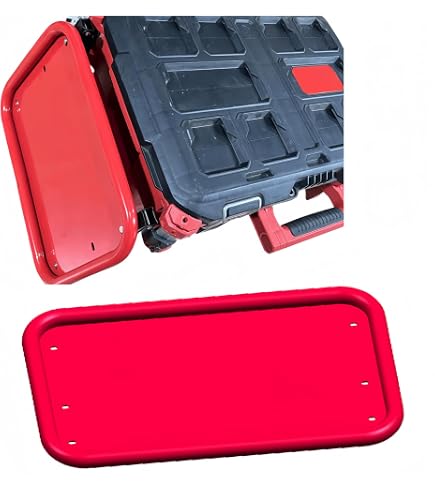DNShorix Folding Magnetic Tool Tray Table For Milwaukee Packout Toolbox - Black Metal, No-Drill Install