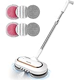 Electric Mop, AlfaBot S2 Cordless Spin Mop for Floor Cleaning, with LED Headlight and Sprayer/400ML Big Tank/60 Mins Runtime,