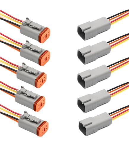 thumbnail interactive-video image 1 of 6 Pair DT 2 Pin Pigtail Kit Male Female Connector Adapter Socket Wiring Harness For Led Work Light Bar Accessories 1 of 14