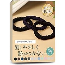 Amazon | 【ヘアケアのプロ監修】 シルク ヘアゴム シュシュ 髪ゴム