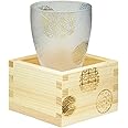 アデリア(ADERIA) プレミアムニッポンテイスト丸紋 日本酒グラス 枡付 100ml 日本製 化粧箱入 おちょこ ぐい呑み 盃 ガラス 冷酒 お猪口 酒器 ぐいのみ ぐい飲み おしゃれ ギフト プレゼント 祝い 父の日 母の日 敬老 還暦 誕生日