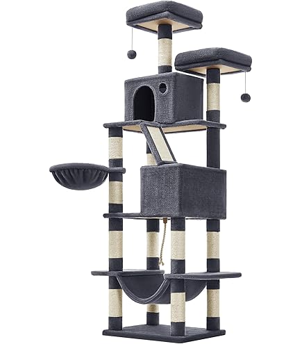 Amazon | nico-LS(ニコルス) キャットタワー 猫タワー 大型猫用 スリム