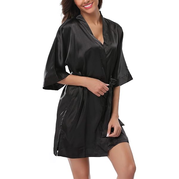amazon ladies dressing gowns women's dressing gown Women's Easy Wrap Nightgown/Robe Navy & White