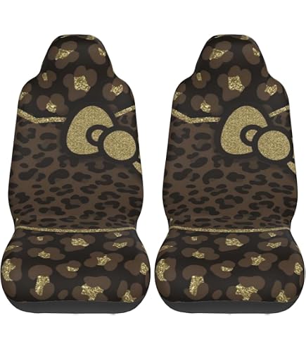 Amazon | ハローキティ ヒョウ柄 カーシートカバー 2枚セット 前席用