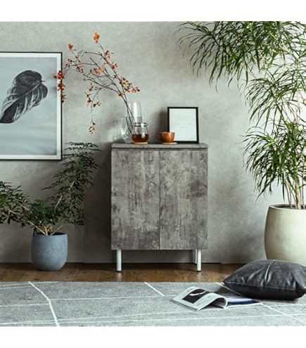 イケア HAUGA グレーキャビネット モダンスタイル 可動式棚板2枚付き収納棚 Amazon｜IKEA/イケア HAUGA/ハウガ：ハイキャビネット 扉2枚付