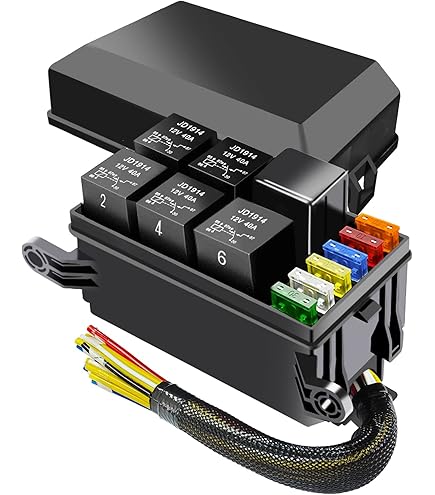 12V Fuse Relay Box, ABS 4 Pin Waterproof 6 Relay 11 ATC ATO Fuses Block With Z Bracket, Clip Covers For Automotive Car Truck Marine Boat