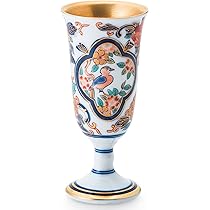Amazon｜有田焼 賞美堂本店 染錦二方木甲花鳥文 ワインカップ(小) S 