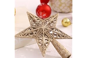DUOLEIMI ツリートップスター クリスマス トップスター 14cm クリスマスツリー 星 クリスマス飾り デコレーション スター ゴールド