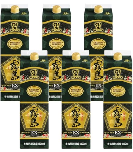 Amazon.co.jp: 黒霧島 25度パック 1800ml 1ケース（6本入） : 食品