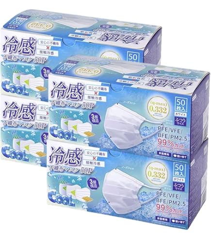 Amazon.co.jp: ヒロコーポレーション 冷感不織布マスク 50枚入り