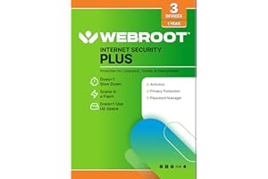Webroot Internet Security Plus - Antivirus Software 2025 + Password Manager - 3 Device - 1 Year [Digital Code]