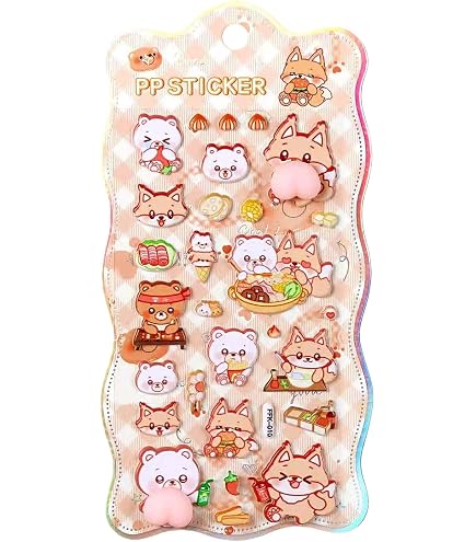 Amazon.co.jp: ぬいぐるみステッカー【キツネ】きつね 狐 動物 シール