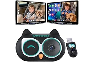 OTTOCAST Baby Car Camera &Wireless CarPlay Adapter,1080P HD Rear Seat Monitor Display on Car Screen,150°Wide Angle No-Glow Night View, Safety for Kids & Infants