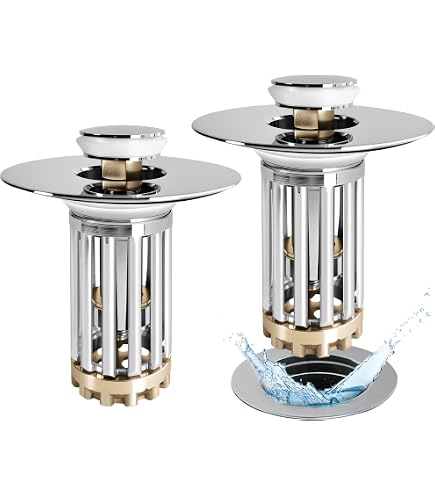 2-Pack Bathroom Sink Stopper – Universal Pop-Up Drain Filter For 1-1.50 Holes, 304 Stainless 2-Pack Bathroom Sink Stopper – Universal Pop-Up Drain Filter For 1-1.50 Holes, 304 Stainless
