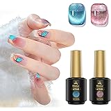 Biutee ジェルネイル ネイルカラー ネイル シャイニング かわいいマグネットジェル キャッツアイジェル 2色 8ml キラキラ カラージェル 微粒子ラメ ダイヤモンドジェル 眩しい輝き 磁石付き UV/LED対応 猫目