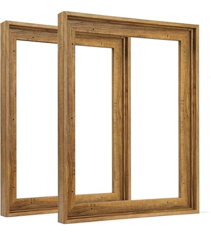 Walnut Thin Floater Frame Ampersand Floater Frames Ampersand Duo Frames Large Canvas Ampersand Floaterframe Readymade Frame For Flat And 7/8 Deep Wood Panel And Canvas Artwork, Paintings, Prints, And More, 5x7, Black