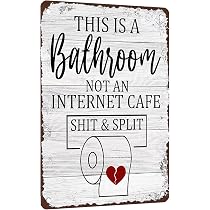Witziges Metallschild Fürs Bad - 'Worst Room Of The Year, Always Out Of Toilettenpapier' - 30,5x20,3 Cm, Vintage-Look