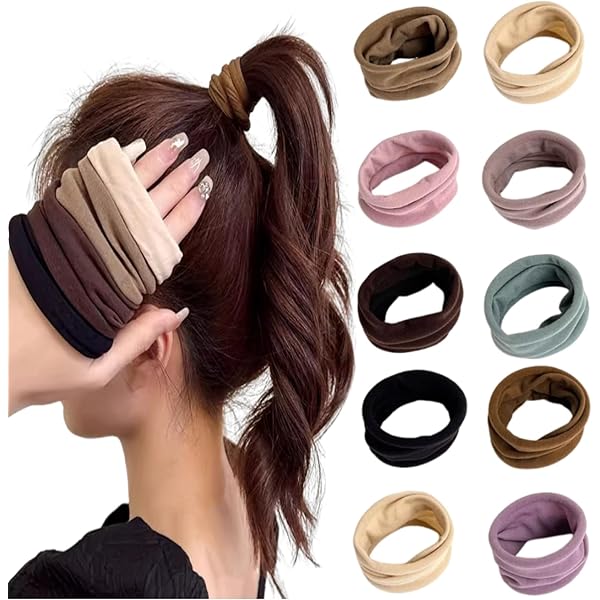 ヘアゴム 跡がつかない 髪ゴム 髪留め12本セット おしゃれ 太めブラック dh4811-1.jpg
