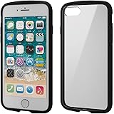 エレコム iPhone SE 第3世代 第2世代 2020 / 8 / 7 対応 ケース 耐衝撃×フレーム TOUGH SLIM LITE [背面クリアタイプ] ブラック PM-A19ATSLFCBK