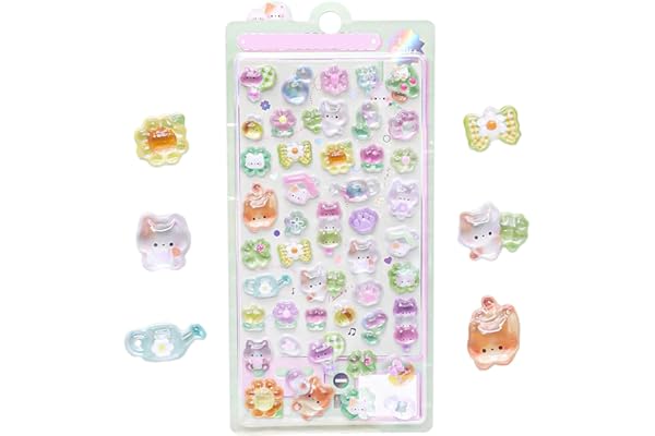 3dシール 立体シール 可愛い 女の子 キラキラ ステッカー 携帯電話飾り/DIY/手帳用 贈り物 手芸用品 (猫)