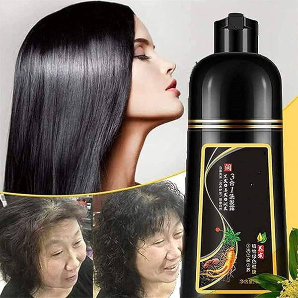 Amazon | 10分ハーバルヘアダークニングシャンプー、ブラックヘアダイ