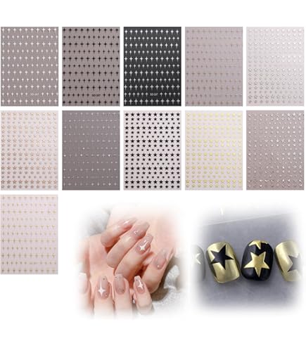Amazon.co.jp: Nail Stickers Star Colorful Set of 2 Stars : Beauty