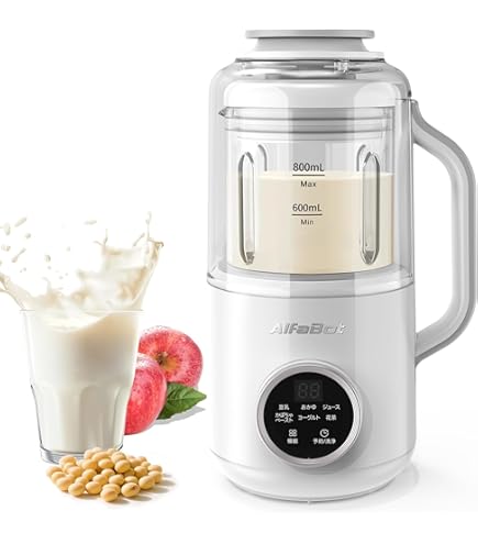 AlfaBot 豆乳メーカー 加熱式ミキサー スープメーカー 800ml Amazon | AlfaBot 豆乳メーカー 加熱式ミキサー スープメーカー