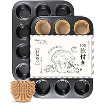 Amazon | Bake Choice マフィン型 2pcs 12個取り 100枚ミニマフィン