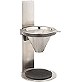 AdHoc Mr. Brew ポアオーバーコーヒーメーカー - シングルサーブコーヒーメーカー - 2層フィルター付きポアオーバーコーヒードリッパー - ステンレススチールコーヒーメーカー - スチール 10.5インチ